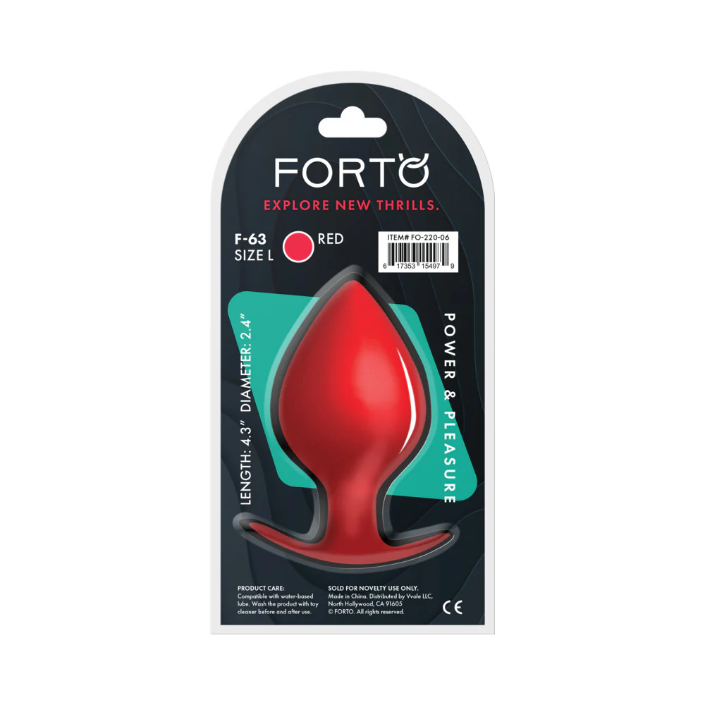 Forto F-63 Rattler Spade Silicone Anal Plug Large Red - Image 6