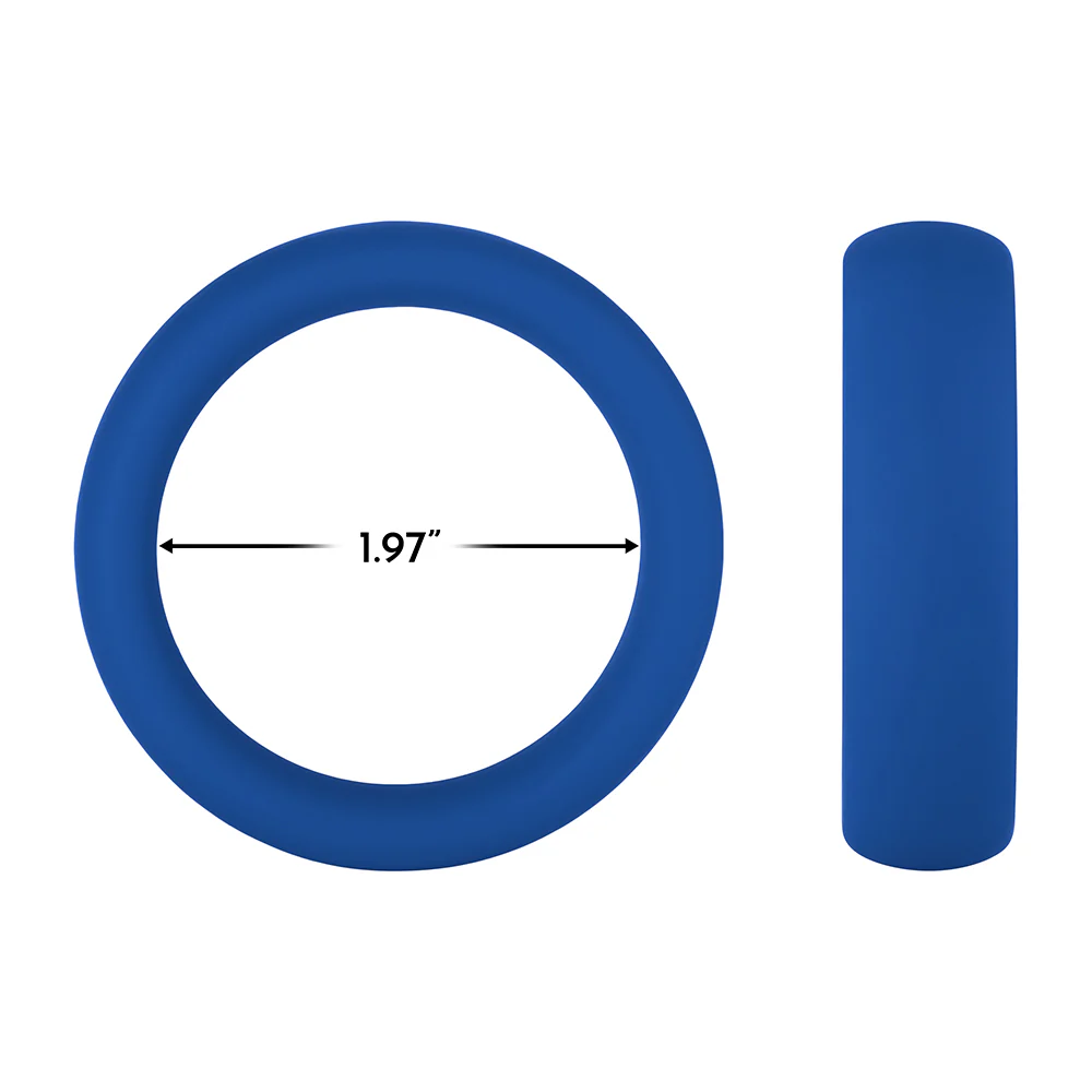 Forto F-64 Wide Liquid Silicone Cockring Large Blue - Image 5