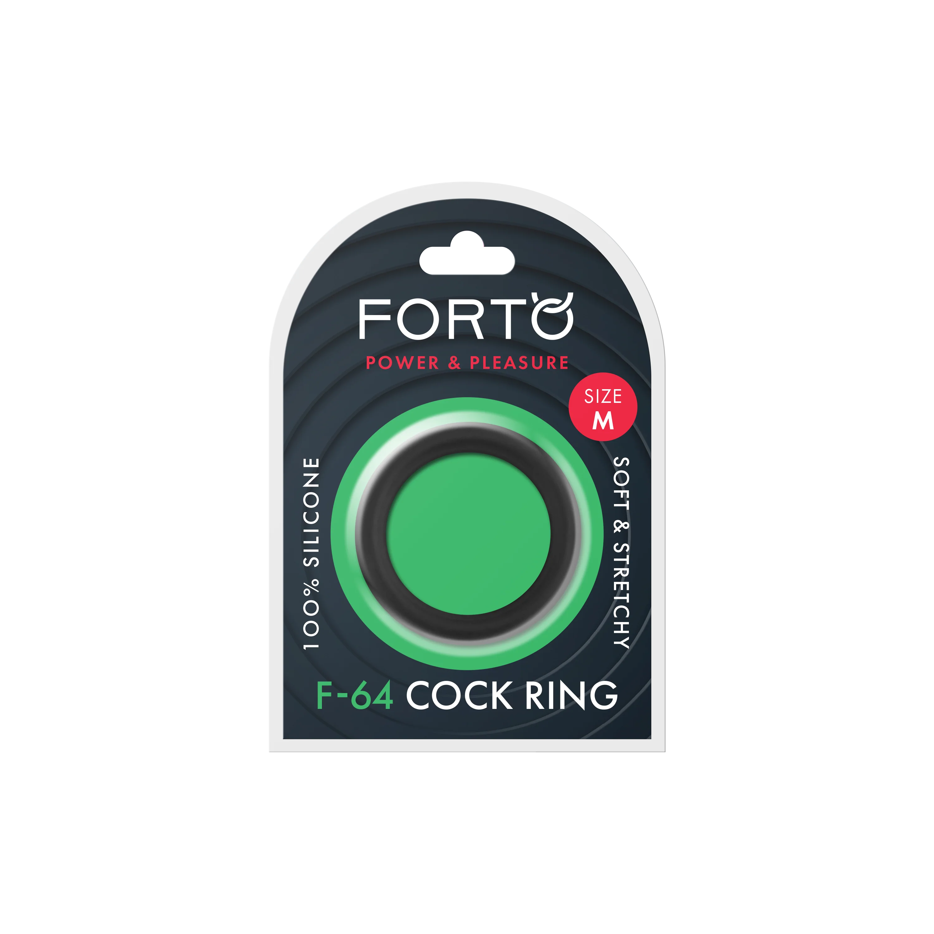 Forto F-64 Wide Liquid Silicone Cockring Medium Black