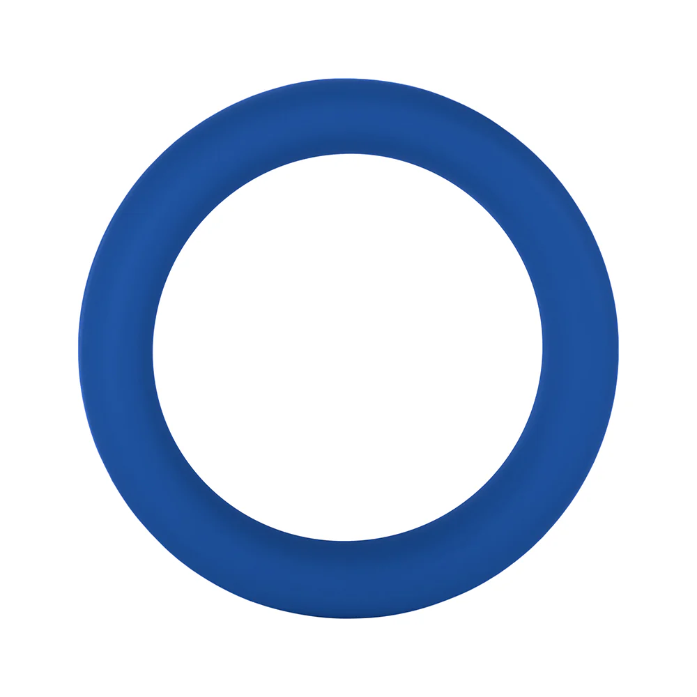 Forto F-64 Wide Liquid Silicone Cockring Medium Blue - Image 2