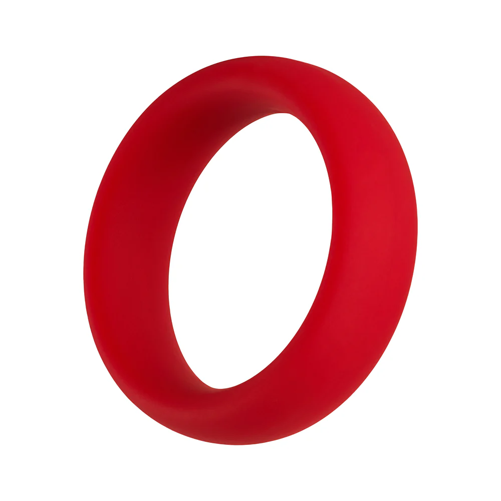 Forto F-64 Wide Liquid Silicone Cockring Medium Red - Image 4