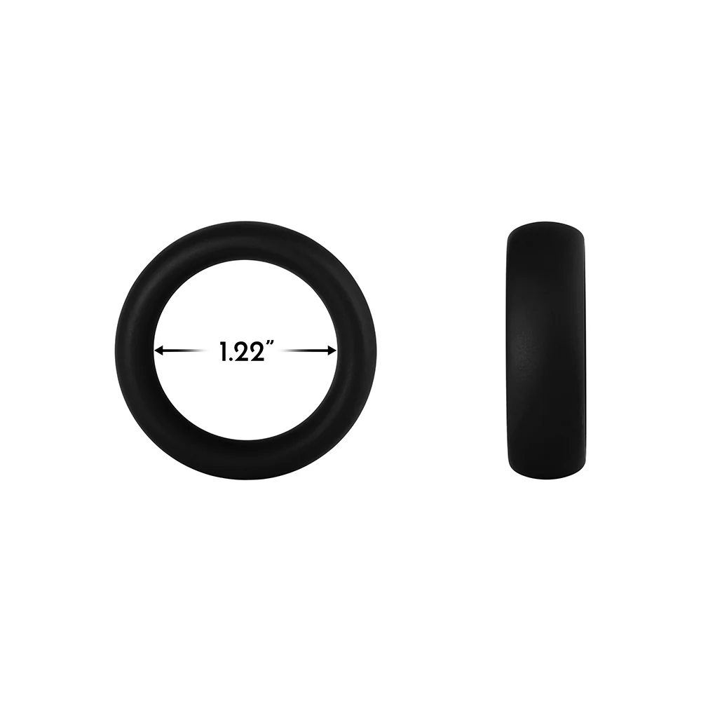 Forto F-64 Wide Liquid Silicone Cockring Small Black - Image 5