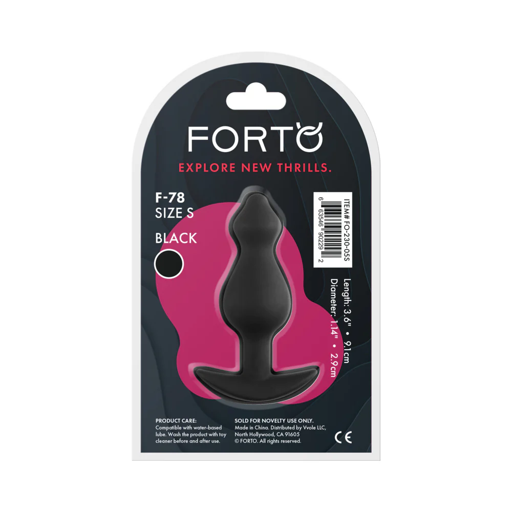 Forto F-78 Pointee Silicone Anal Plug Small Black - Image 6