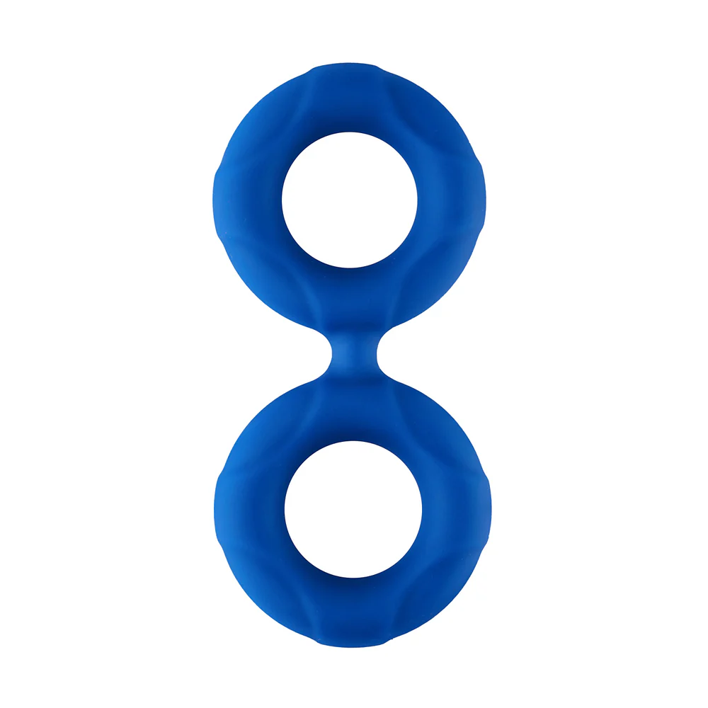 Forto F-81 Liquid Silicone Cock & Ball Double Ring Large Blue - Image 2