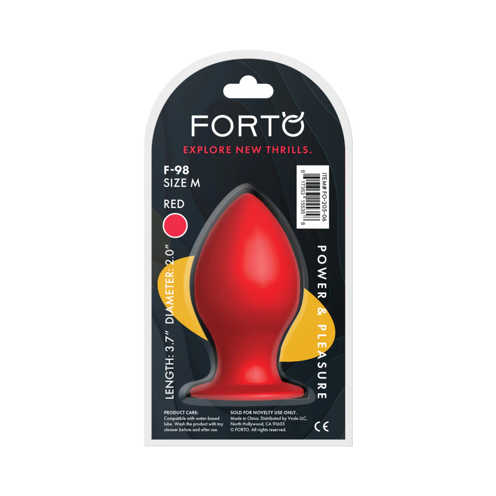 Forto F-98 Cone Silicone Anal Plug Medium Red - Image 5