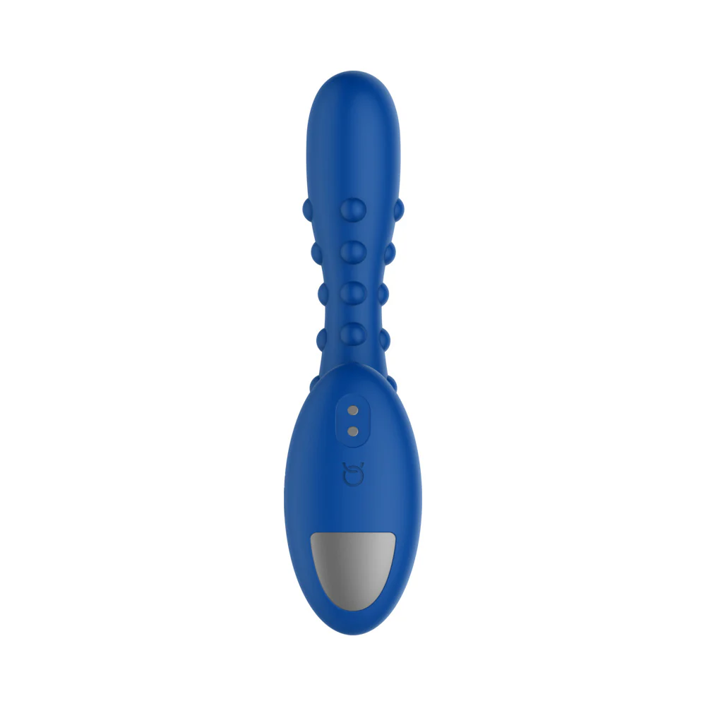 Forto Studded Pro Rechargeable Silicone Vibrating Anal Massager Blue - Image 6