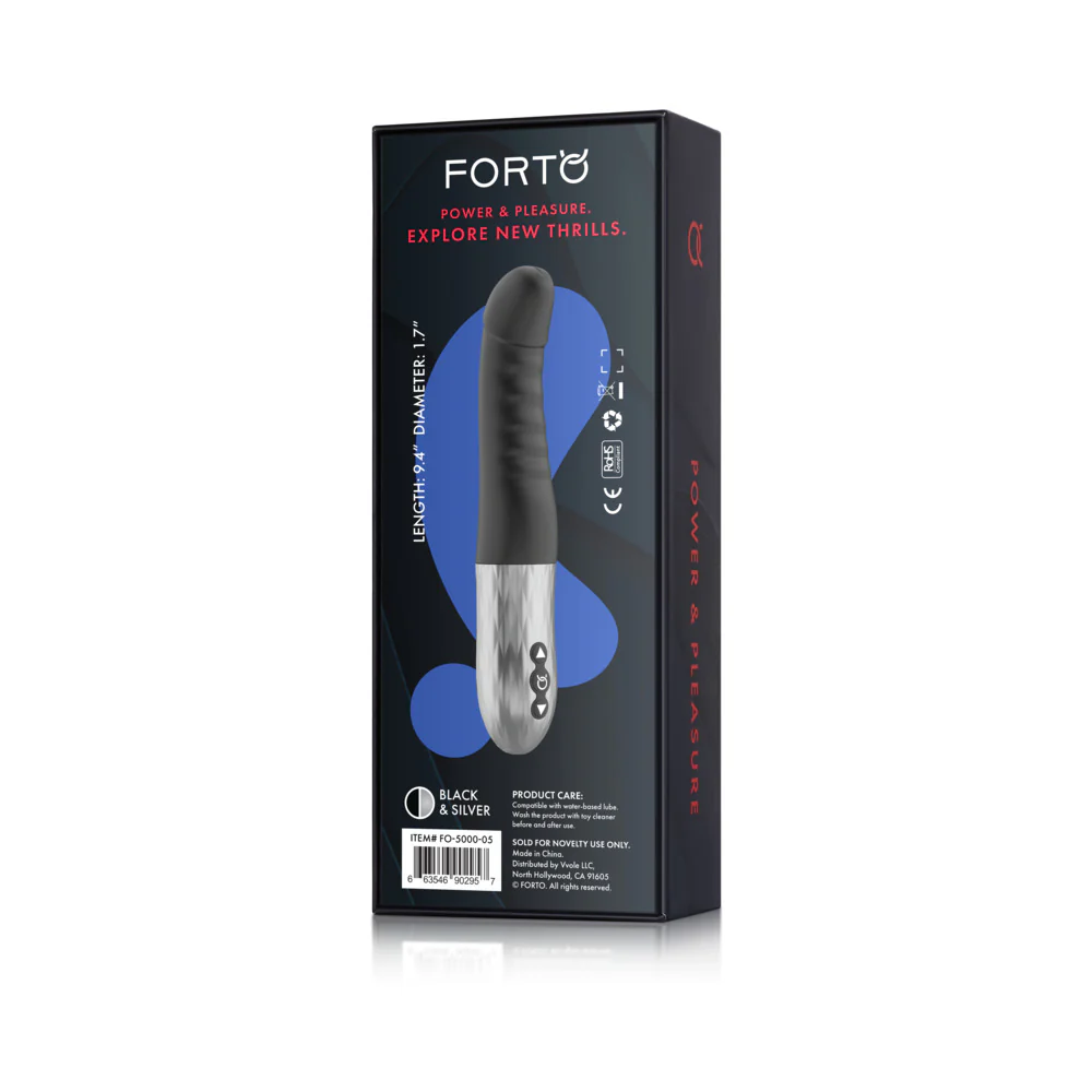 Forto Thruster Rechargeable Silicone Thrusting G-Spot Vibrator Black - Image 9