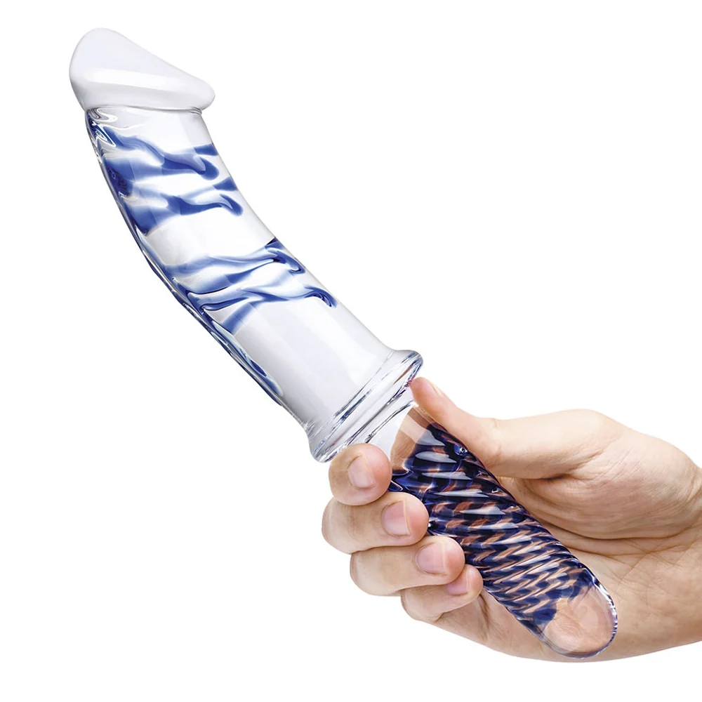 Glas 11 in. Realistic Double Ended Glass Dildo with Handle - Image 6