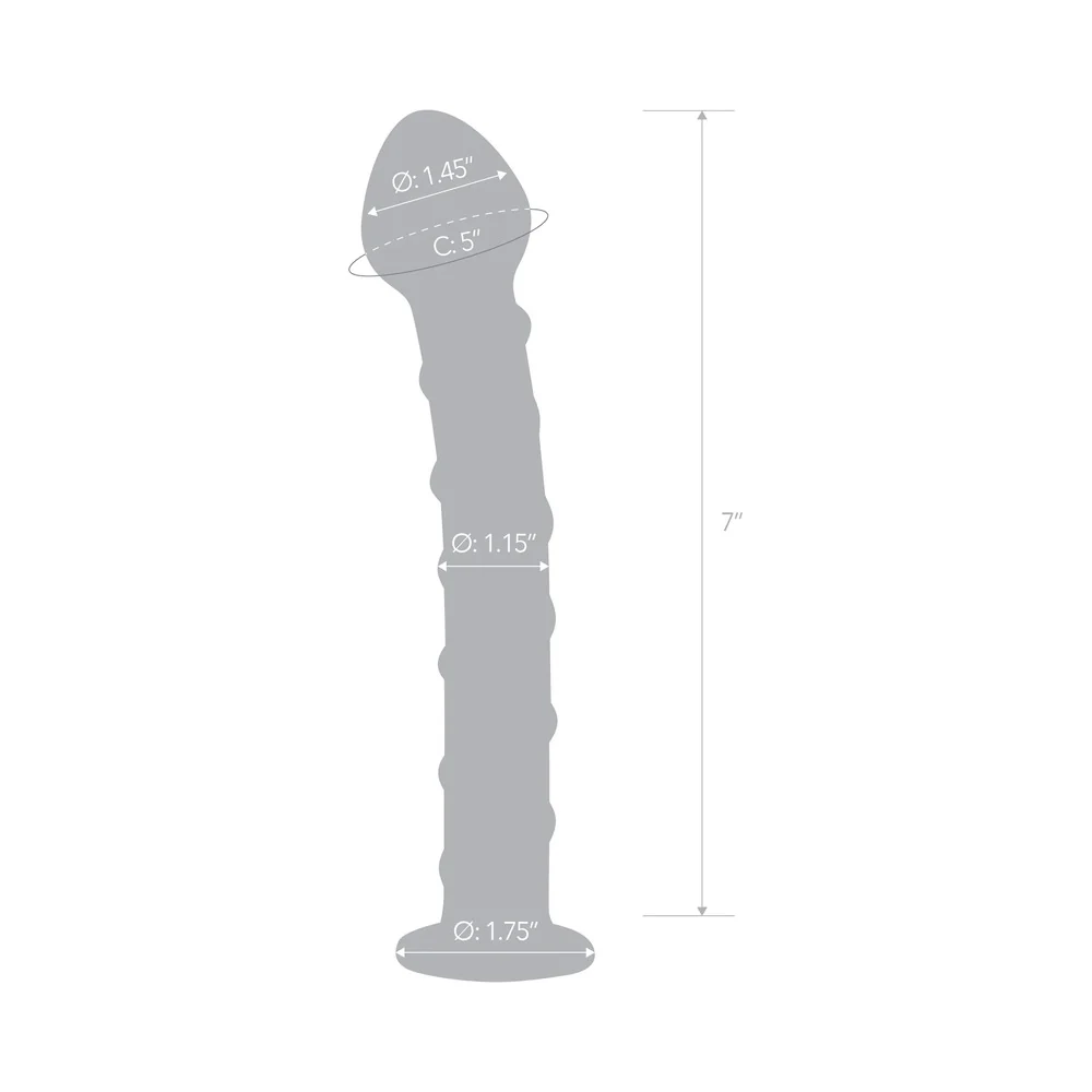 Glas 7.5 in. Blue Spiral Glass Dildo - Image 7