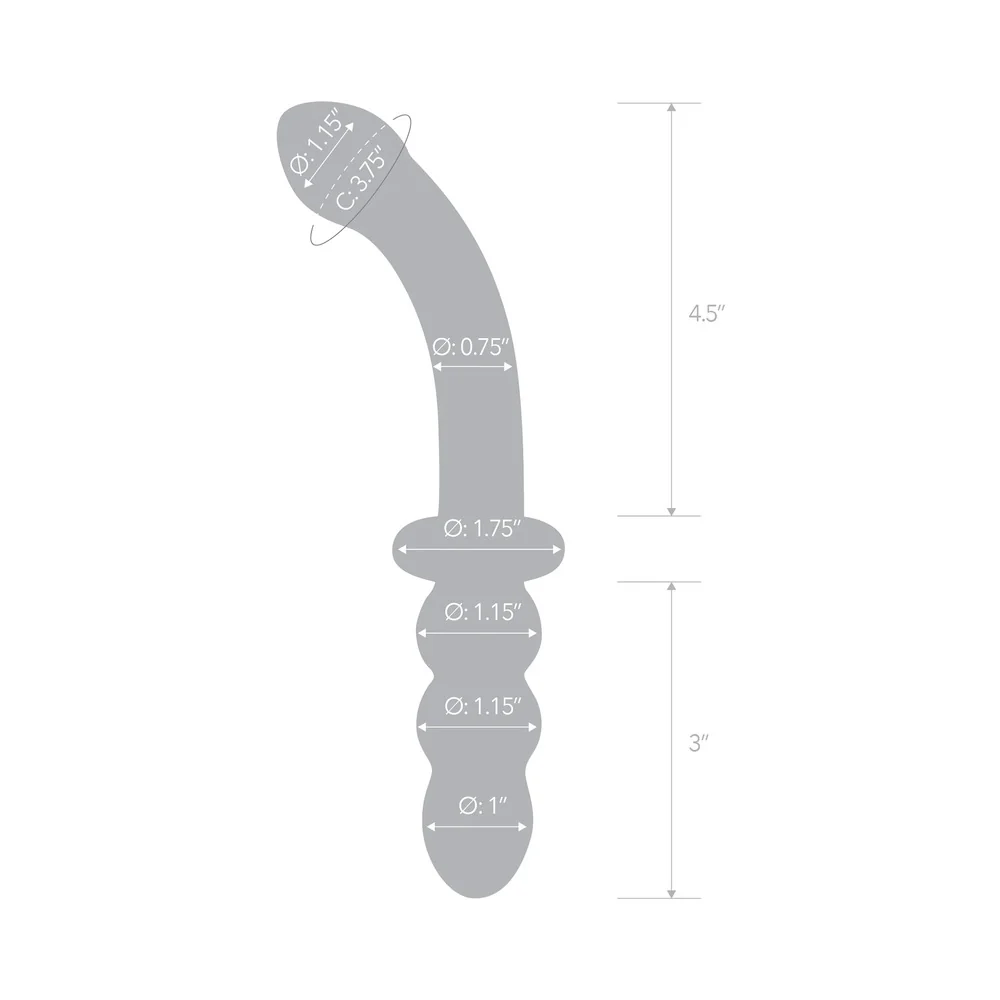 Glas 8 in. Ribbed G-Spot Glass Dildo - Image 7