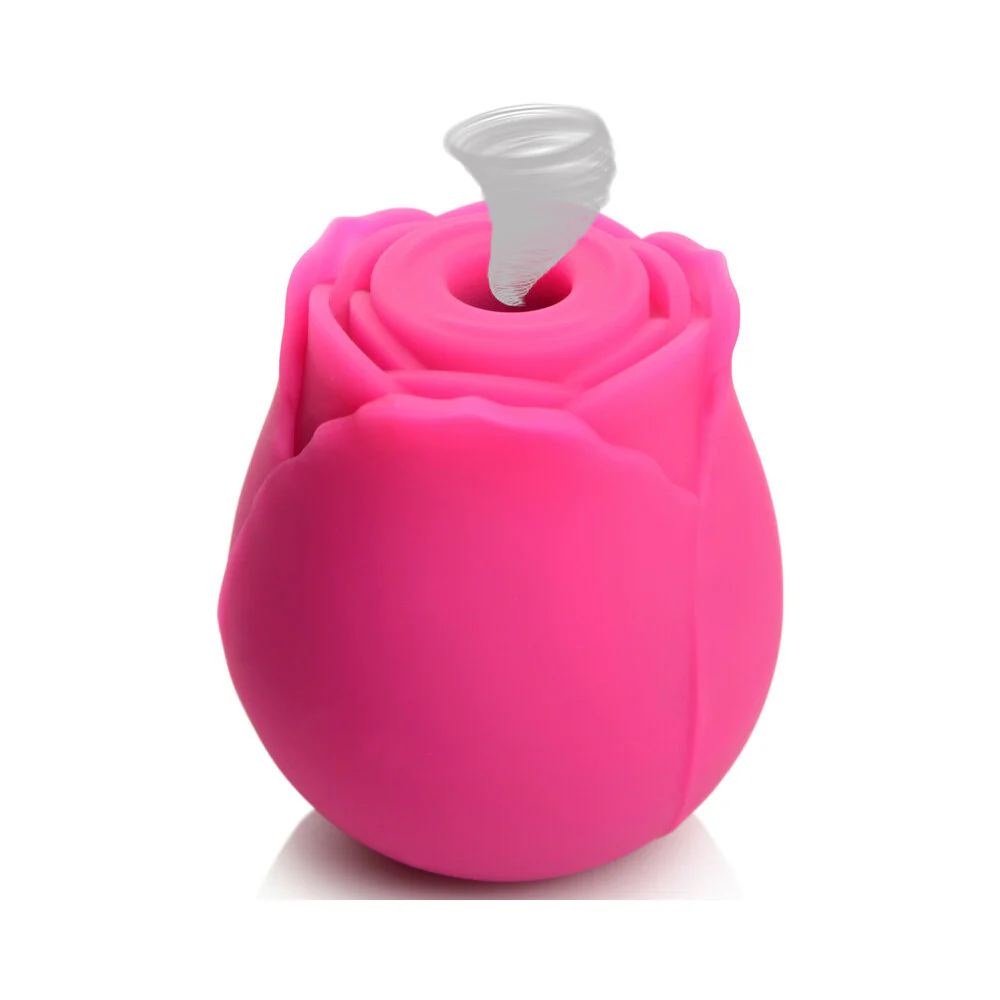 Curve Toys Gossip Cum Into Bloom Rechargeable Silicone Clitoral Stimulator Rose Crush Magenta - Image 6