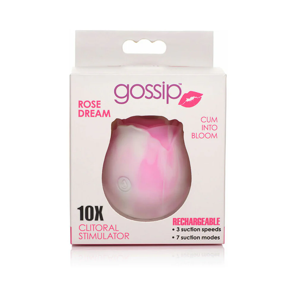 Curve Toys Gossip Cum Into Bloom Rechargeable Silicone Clitoral Stimulator Rose Dream Swirl - Image 8