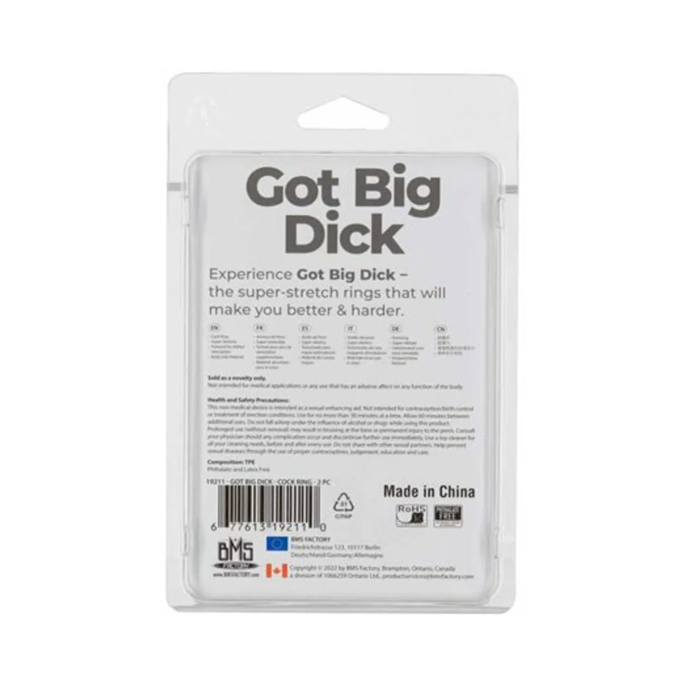 Powerbullet Got Big Dick Super-Stretch Cockrings 2-Pack Smoke - Image 8