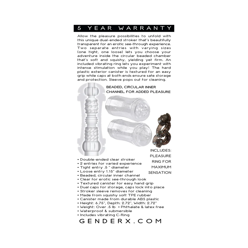 Gender X Double Fantasy Dual Entry Stroker Clear - Image 11