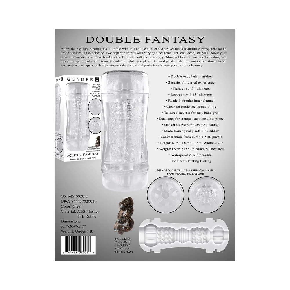 Gender X Double Fantasy Dual Entry Stroker Clear - Image 12