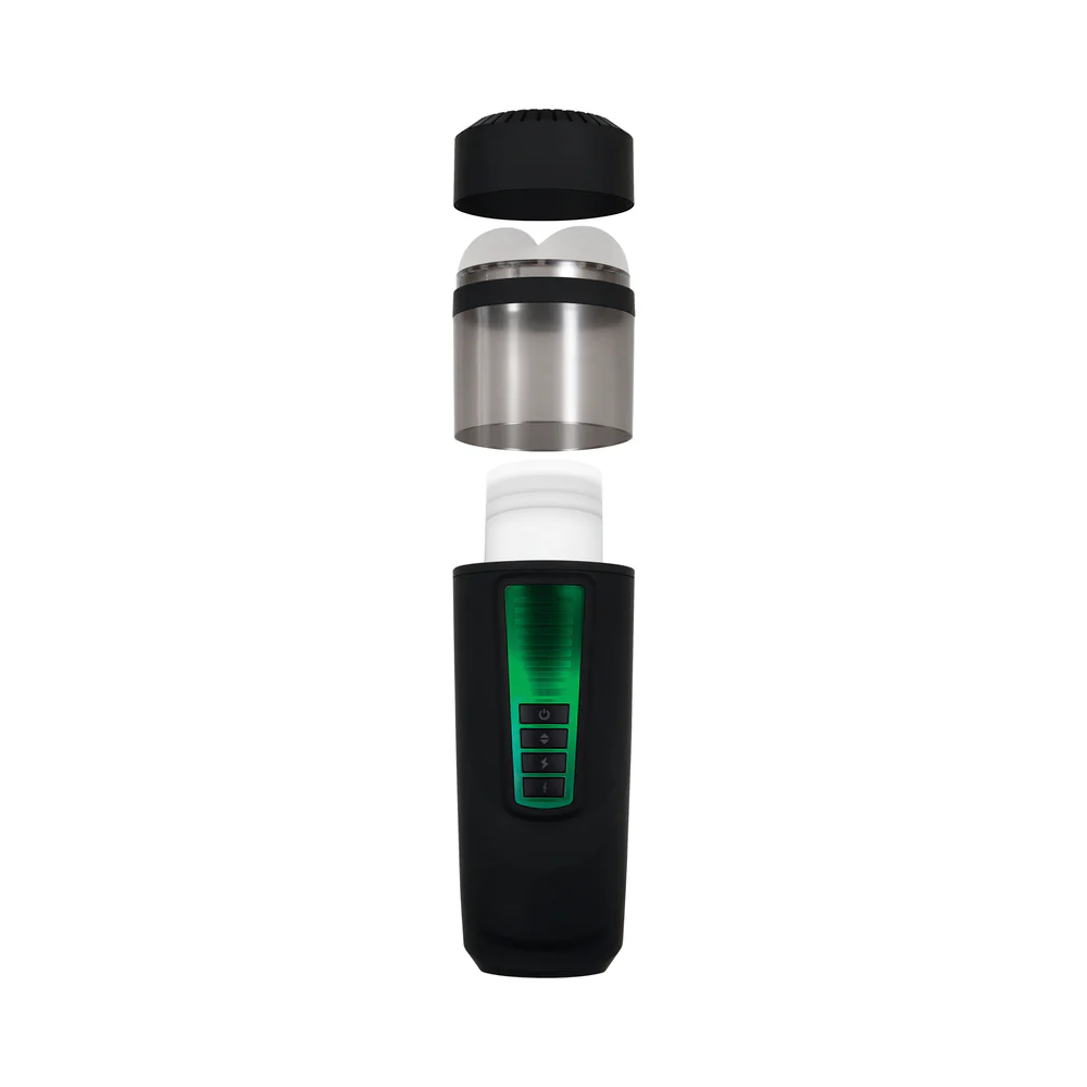 Gender X Message In A Bottle Rechargeable Thrusting Spinning Stroker with Suction Cup Base Black - Image 10