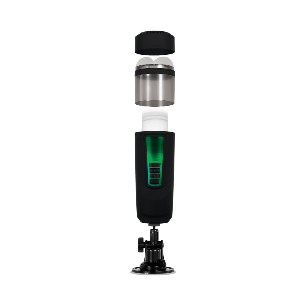 Gender X Message In A Bottle Rechargeable Thrusting Spinning Stroker with Suction Cup Base Black - Image 14