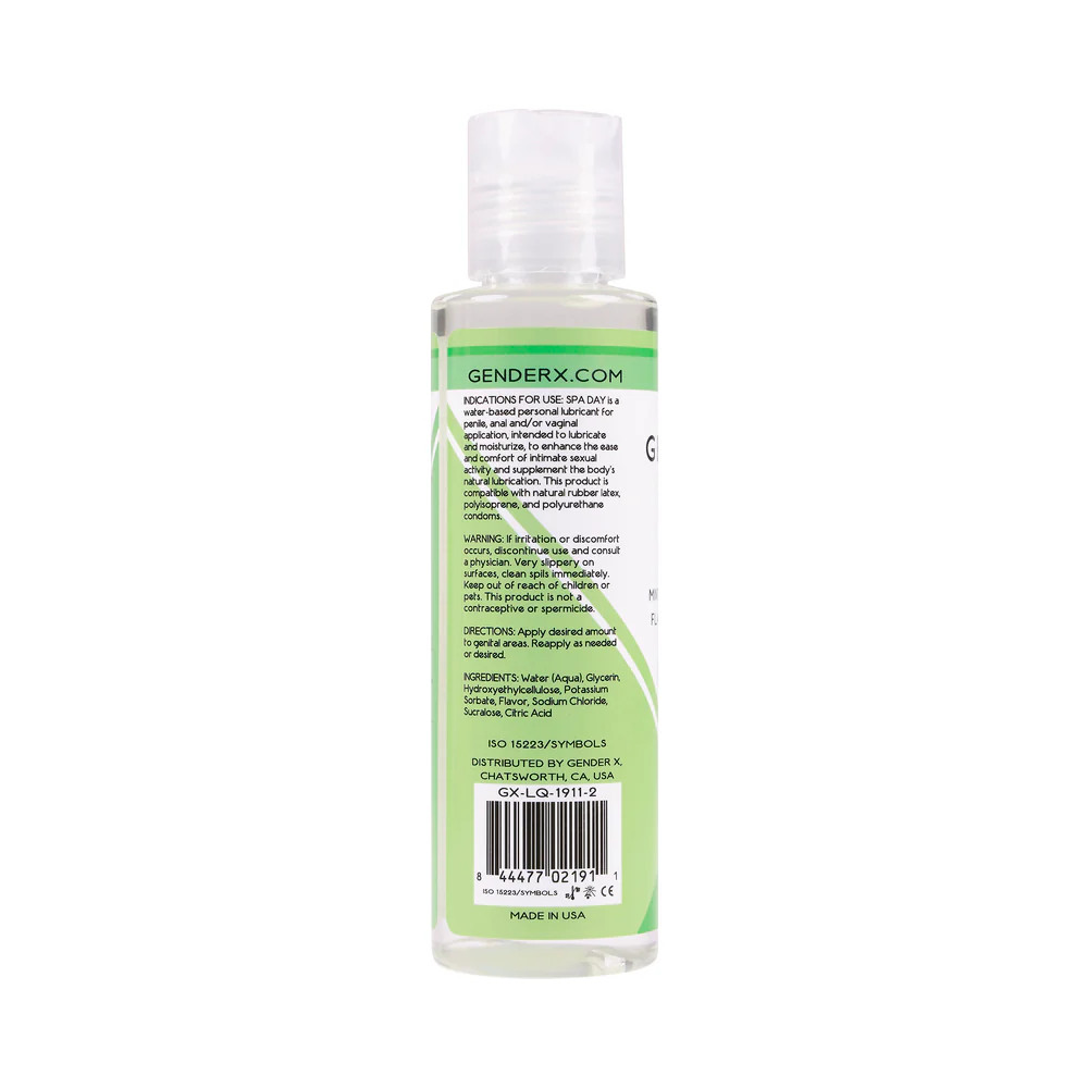 Gender X Spa Day Mint, Lime & Cucumber Flavored Water-Based Lubricant 4 oz. - Image 2