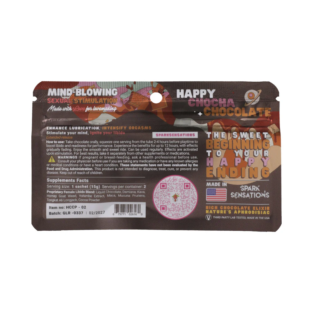 Happy Chocha Hers Chocolate 12 Pack Display (15g per pack - 2 servings) - Image 3