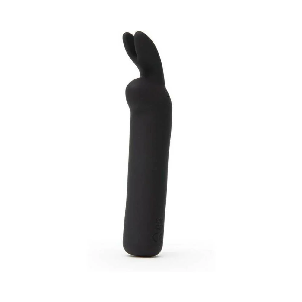Happy Rabbit Rechargeable Silicone Bullet Vibrator With Ears Black - Image 2