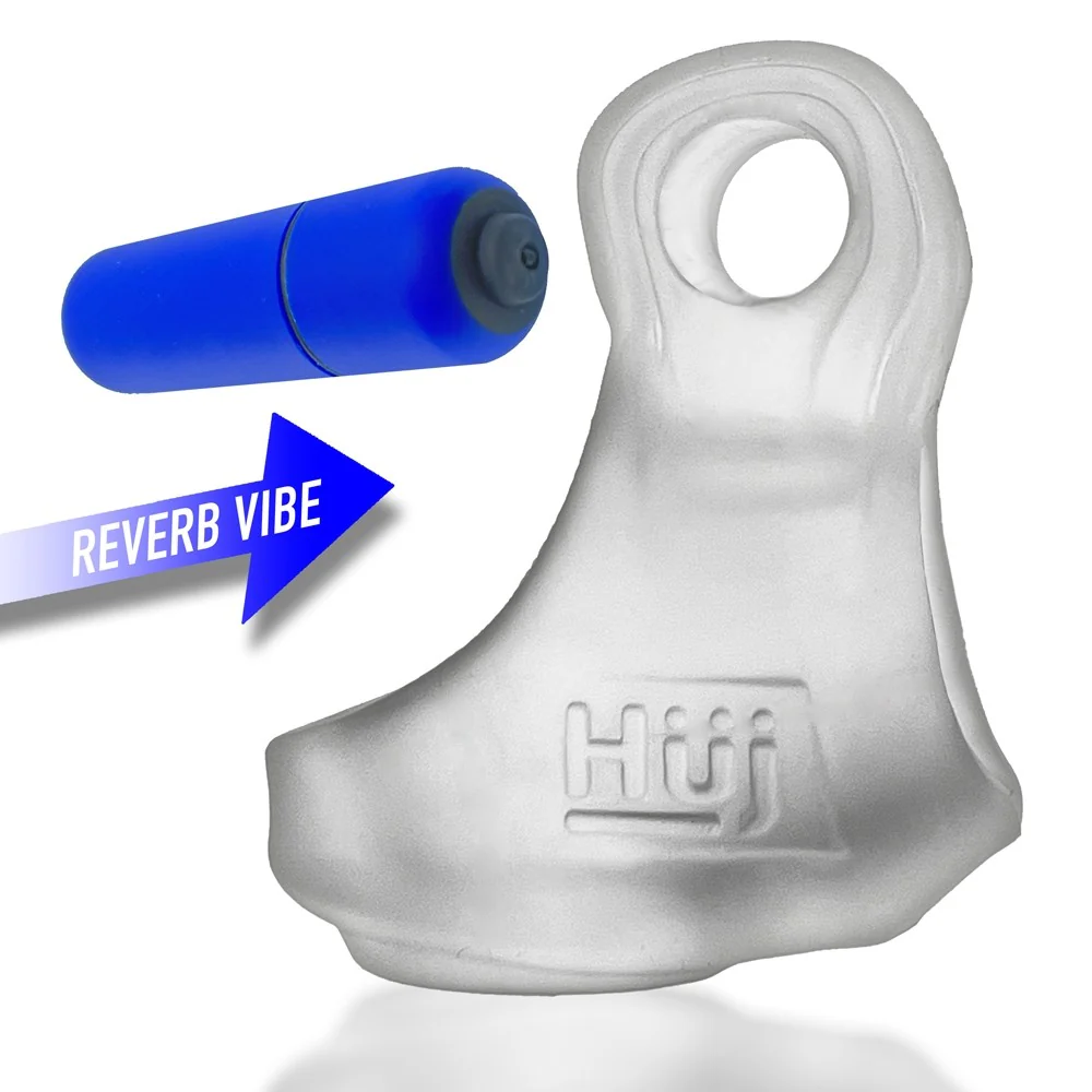 Hunkyjunk Revsling Cock & Ball Sling with Bullet Vibrator Clear Ice - Image 5