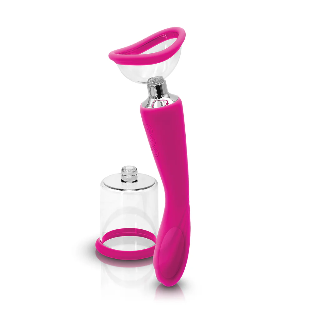 INYA Pump N Vibe Rechargeable Dual-Ended Vibrator & Pump Set Pink - Image 2