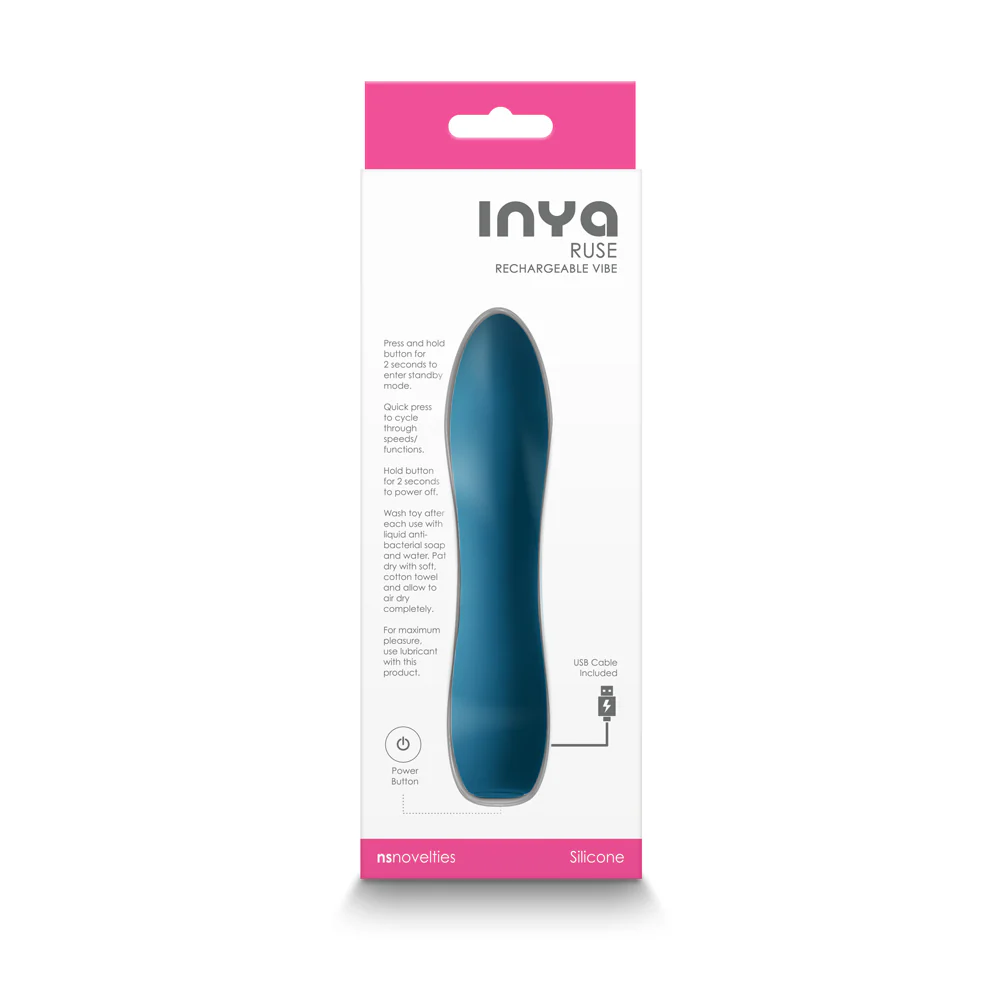 INYA Ruse Rechargeable Vibrator Teal - Image 3
