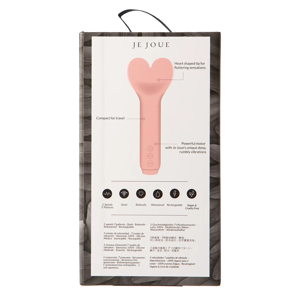 Je Joue Amour Rechargeable Silicone Heart-Shaped Fluttering Tip Bullet Vibrator Pale Rosette - Image 8