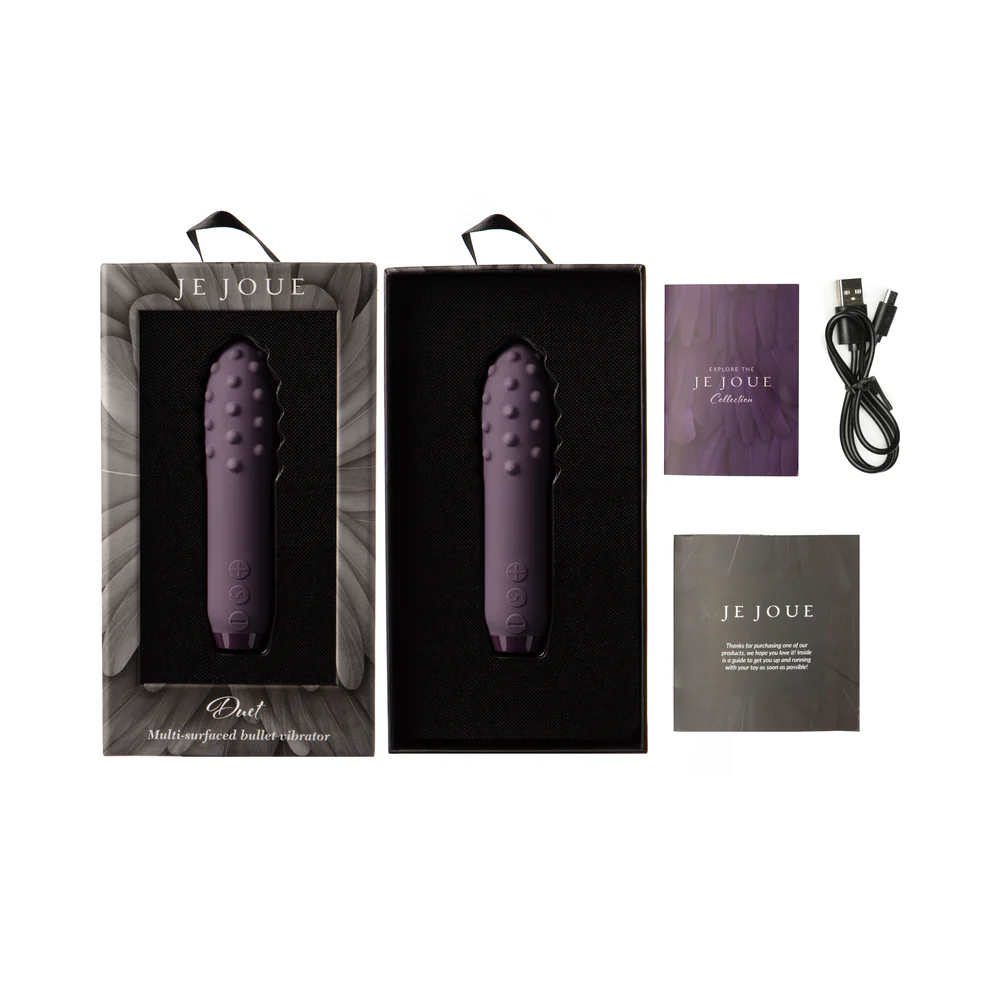 Je Joue Duet Rechargeable Silicone Multi-Surfaced Bullet Vibrator Purple - Image 6