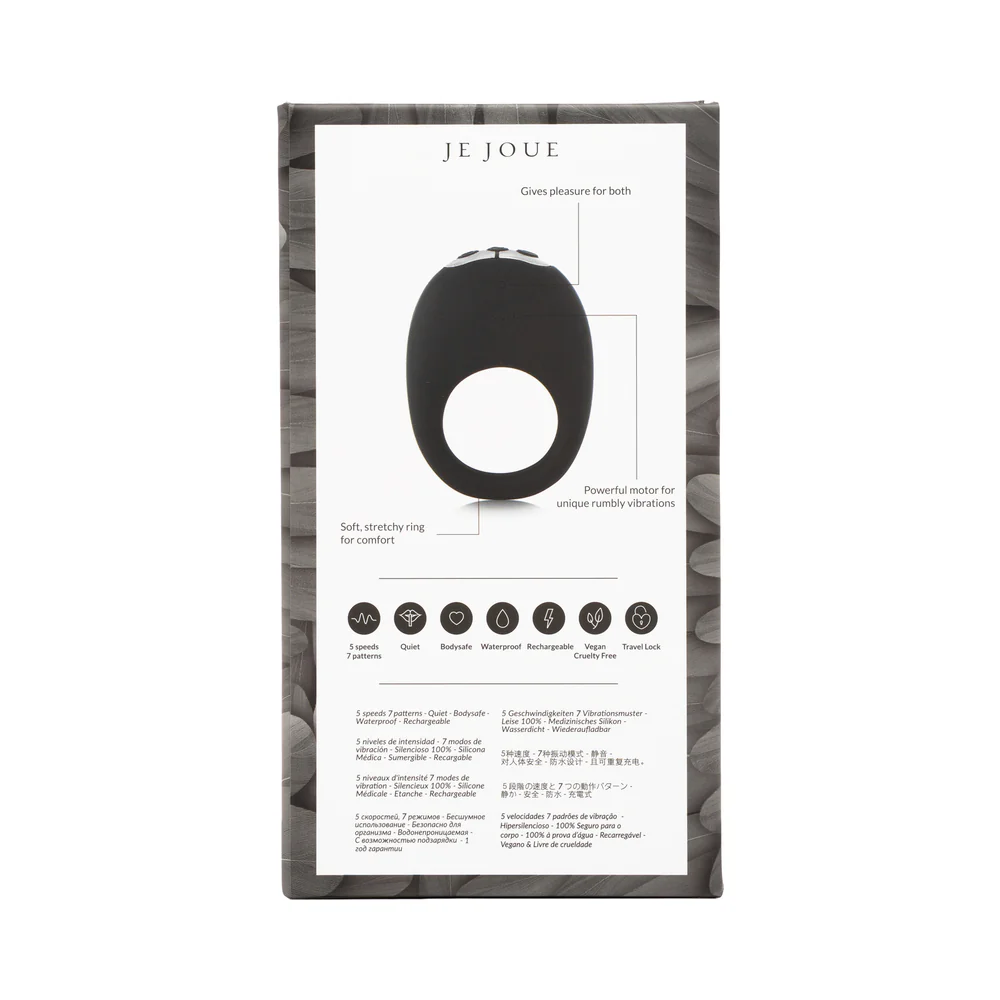 Je Joue Mio Rechargeable Vibrating Silicone Cock Ring Black - Image 9