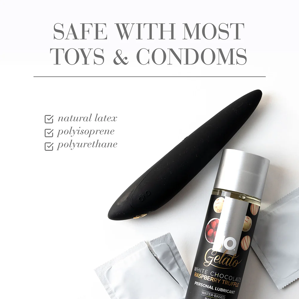 JO Gelato White Chocolate Rasberry Truffle Water-Based Lubricant 4 oz. - Image 3