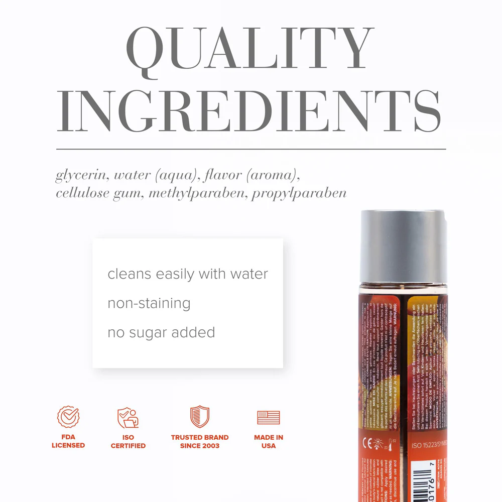 JO H2O Peachy Lips Flavored Water-Based Lubricant 4 oz. - Image 2