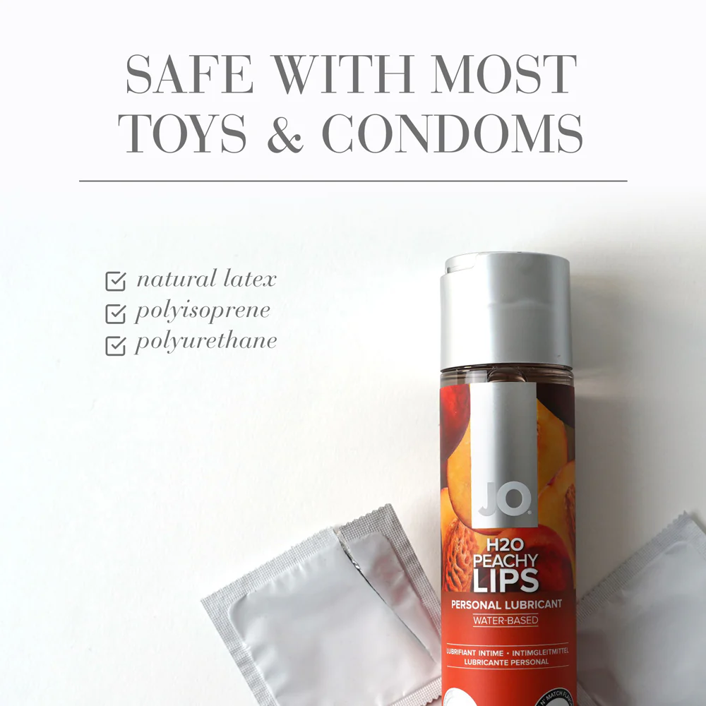 JO H2O Peachy Lips Flavored Water-Based Lubricant 1 oz. - Image 3