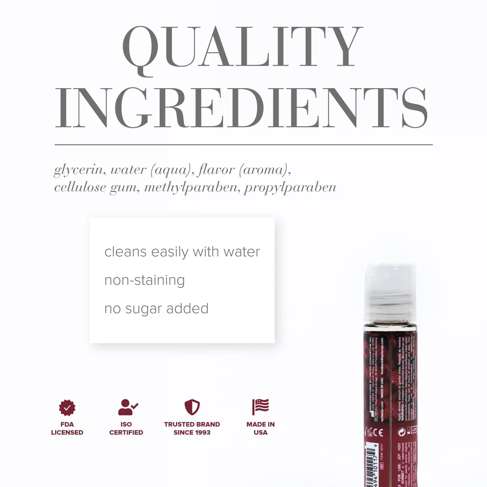JO H2O Raspberry Sorbet Flavored Water-Based Lubricant 1 oz. - Image 2