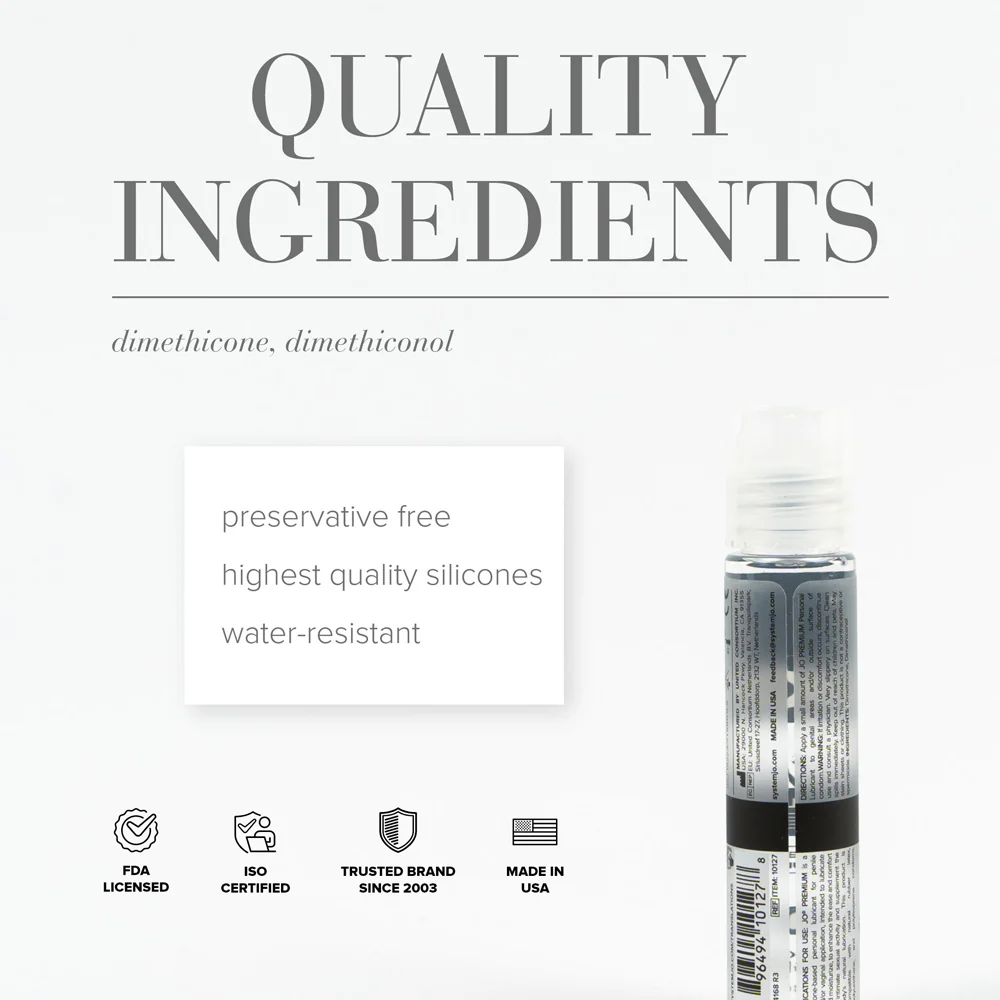 JO Premium Original Silicone-Based Lubricant 1oz. - Image 2