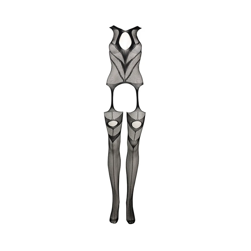 Le Desir Suspender Bodystocking Black O/S - Image 5