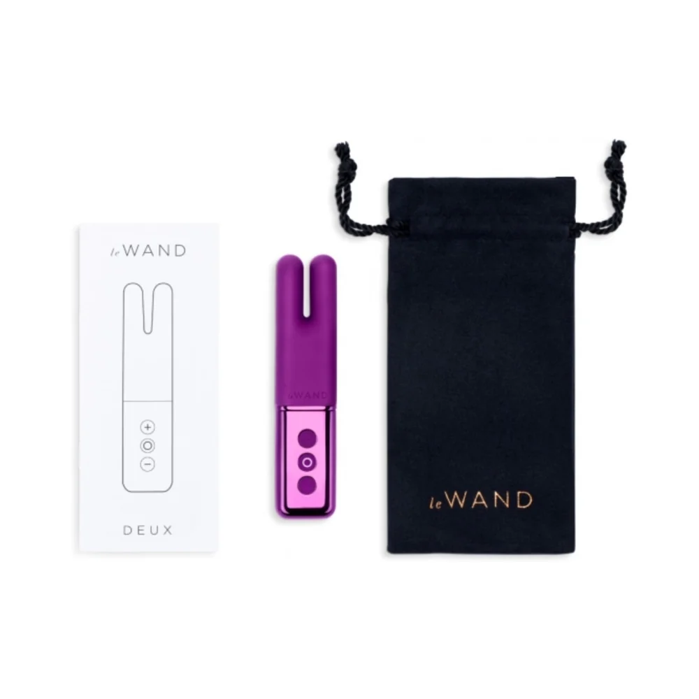 Le Wand Chrome Deux Rechargeable Silicone Mini Vibrator Dark Cherry - Image 6