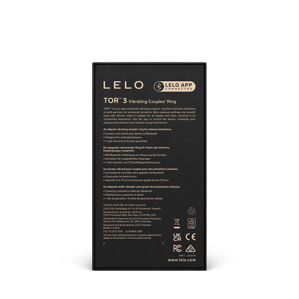 LELO TOR 3 Vibrating Cockring Base Blue - Image 4