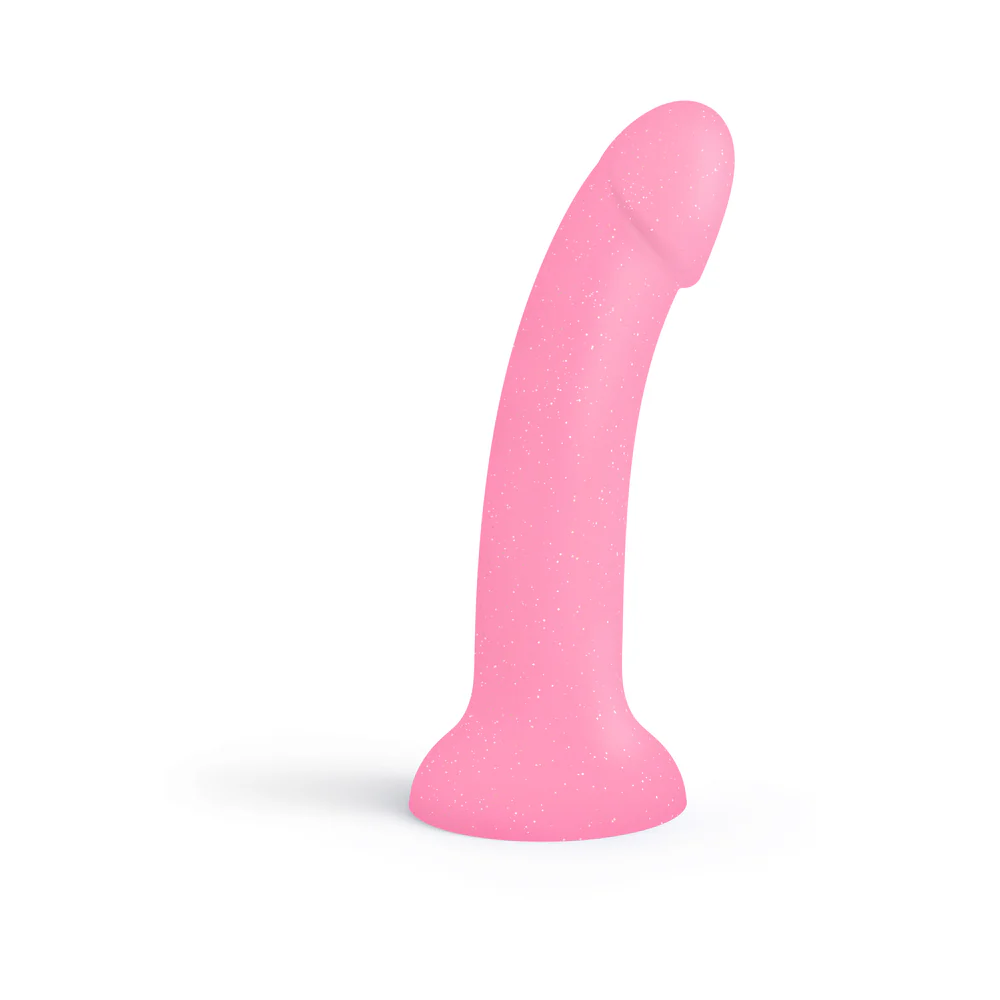 Love to Love Dildolls Glitzy 7 in. Silicone Dildo Pink Glitter - Image 2
