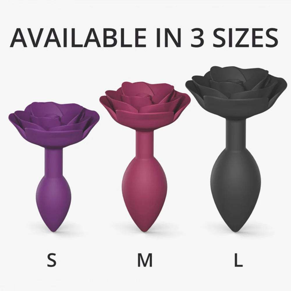 Love to Love Open Roses Silicone Anal Plug Black Onyx Large - Image 6