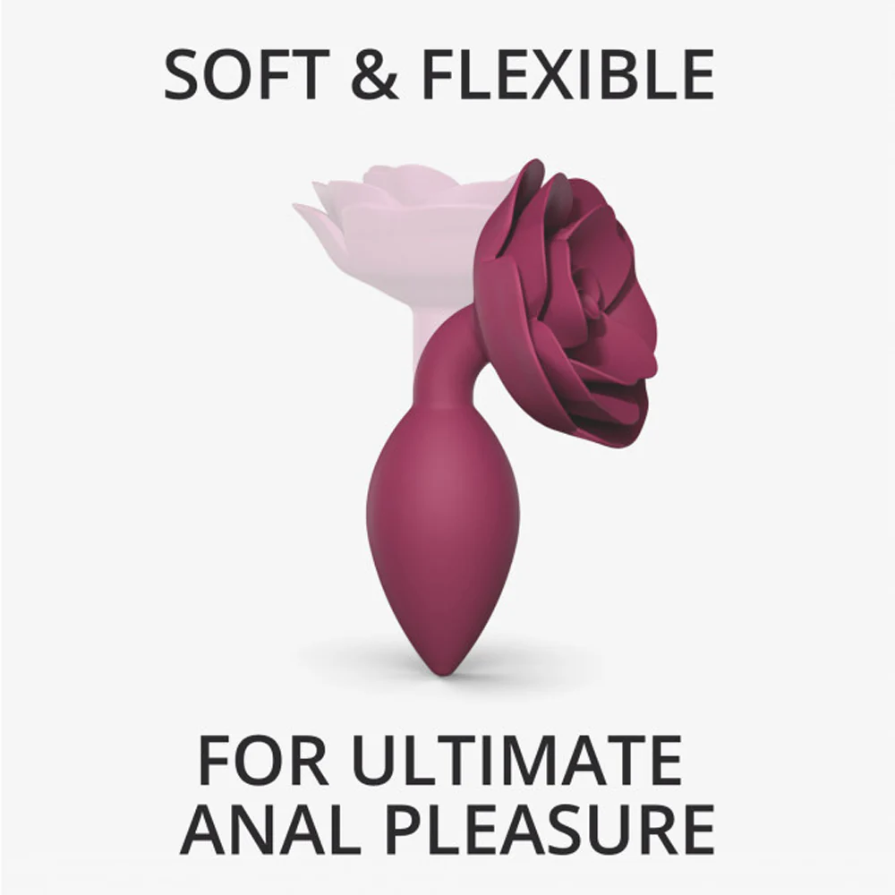 Love to Love Open Roses Silicone Anal Plug Plum Star Medium - Image 2