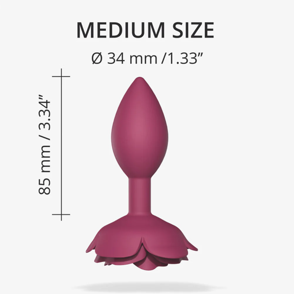 Love to Love Open Roses Silicone Anal Plug Plum Star Medium - Image 3