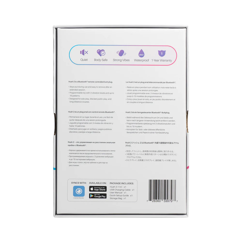 Lovense Hush 2 Bluetooth Remote-Controlled Vibrating Butt Plug XS 1 in. - Image 8