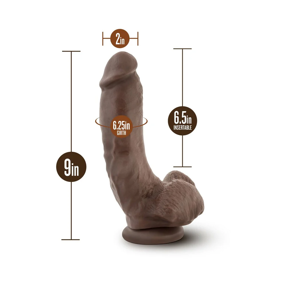 Coverboy The Mechanic Realistic 9 in. Dildo with Balls Brown - Image 5