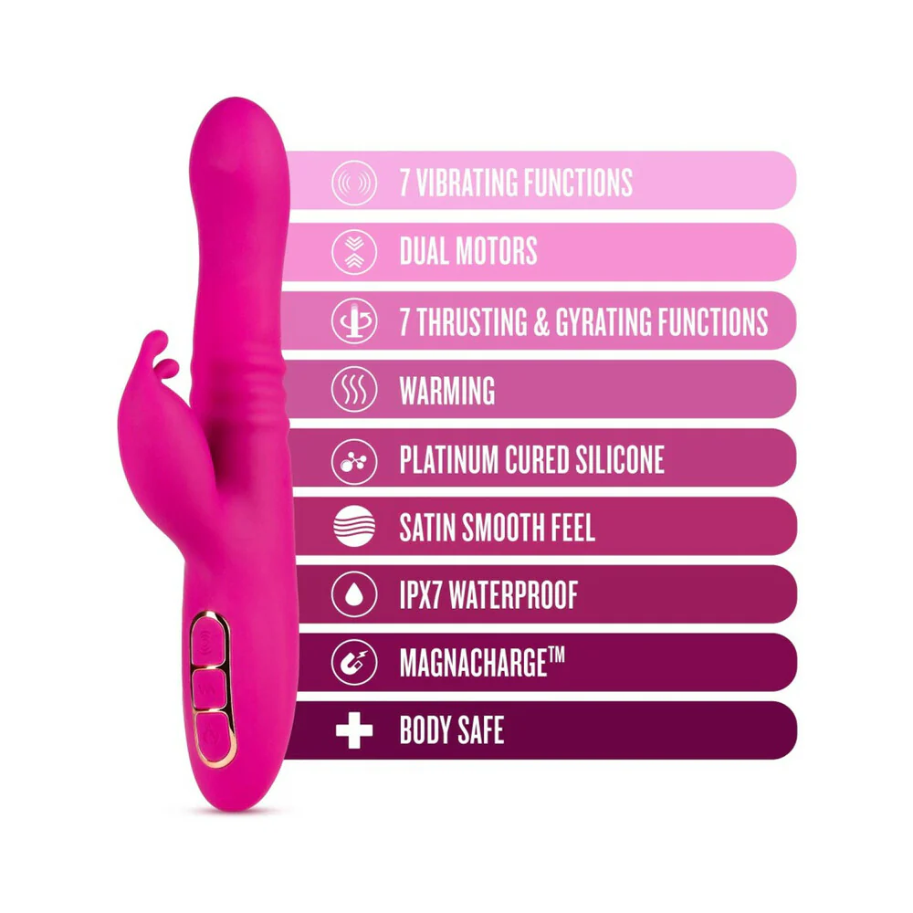 Blush Lush Kira Rechargeable Silicone Thrusting Rabbit Vibrator Velvet - Image 5