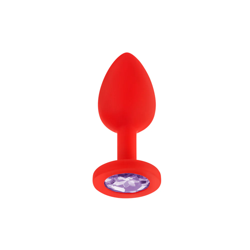 Luv Inc Jp31 Jeweled Small Plug Silicone with 3-Piece Interchangeable Gems Red - Image 4