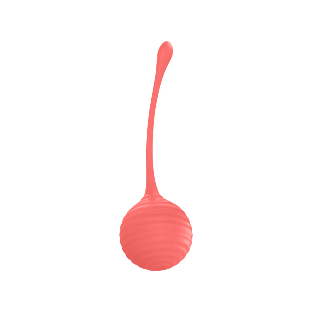 Luv Inc Kg88 Kegel Balls Ribbed Silicone 2-Piece Set Coral - Image 3