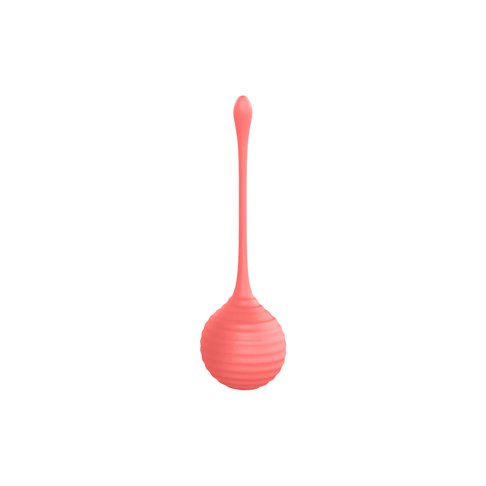 Luv Inc Kg88 Kegel Balls Ribbed Silicone 2-Piece Set Coral - Image 5