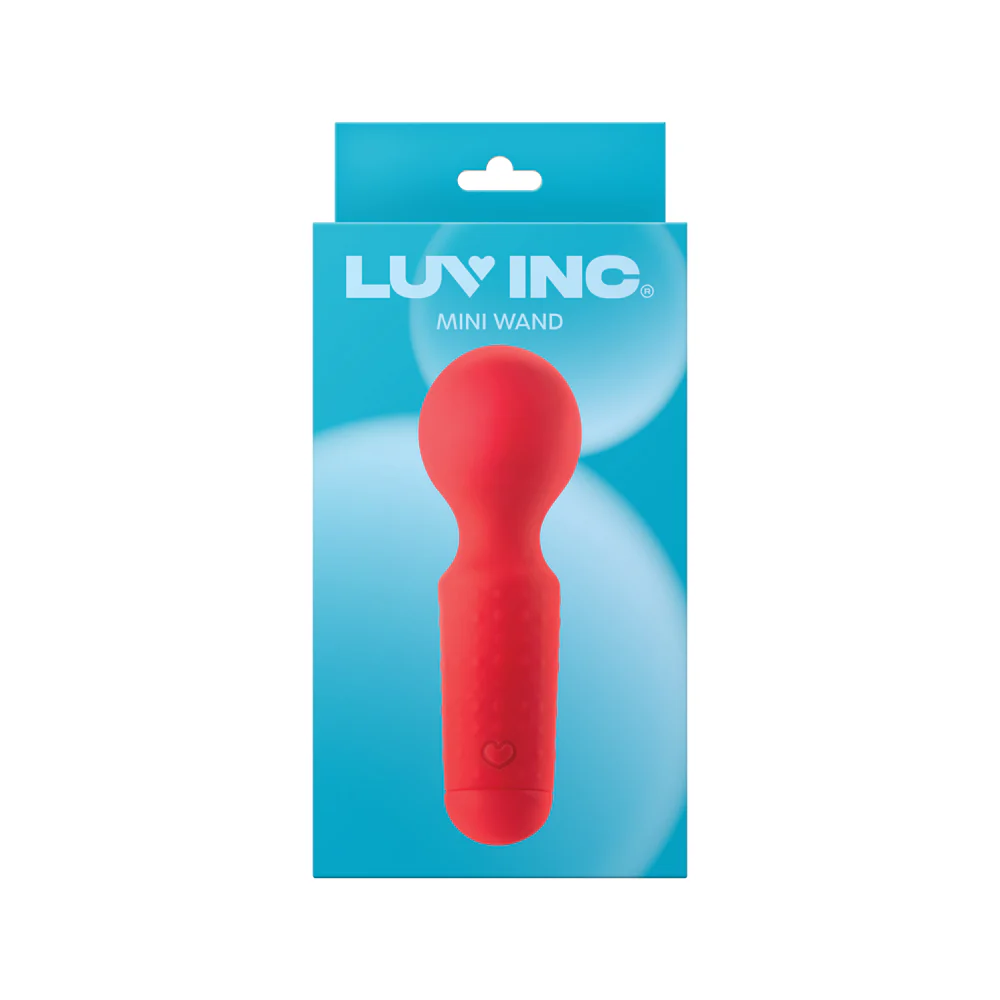Luv Inc Mw65 Mini Wand Rechargeable Flexible Silicone Vibrator Red - Image 3