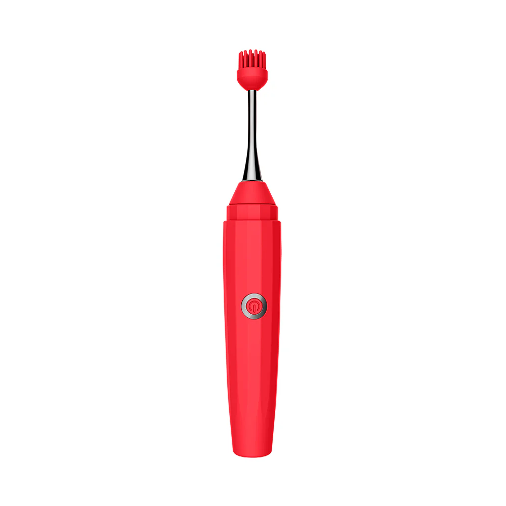Luv Inc Op10 Orgasm Pen Rechargeable Pinpoint Vibrator with 3 Attachments Red - Image 3